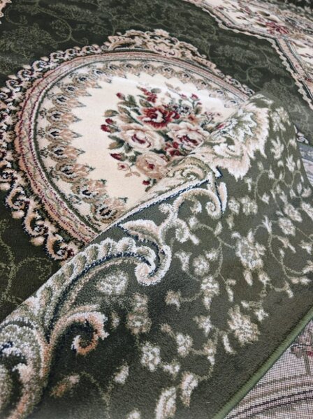 Covor Sufragerie, Model Oval 571 310, Crem Verde 100x200