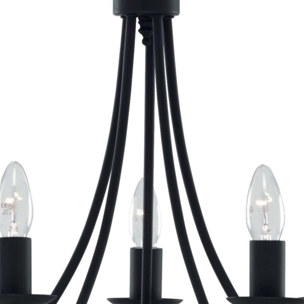 Searchlight 6345-5BK - Lustră pe lanț MAYOPLE 5xE14/60W/230V