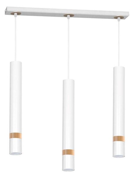 Lustră pe cablu JOKER WHITE WOOD 3xGU10/8W/230V