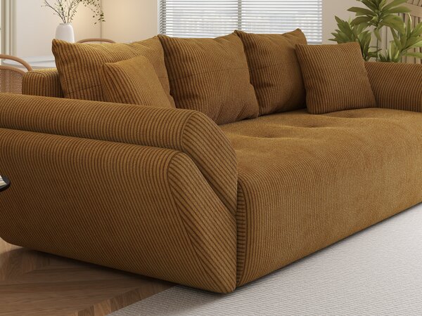 Canapea extensibilă dumonde cu ladă de depozitare Berlin Zoom Mustar 250x100 cm