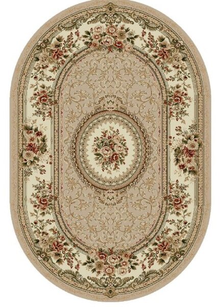 Covor Lotos 571, Bej Crem, Oval, 1800 gr mp Oval, 60x110