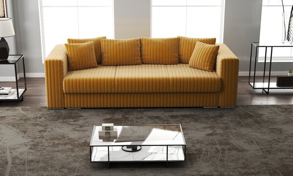 Canapea extensibilă dumonde cu ladă de depozitare Gloria Ambience Mustar 240x100 cm