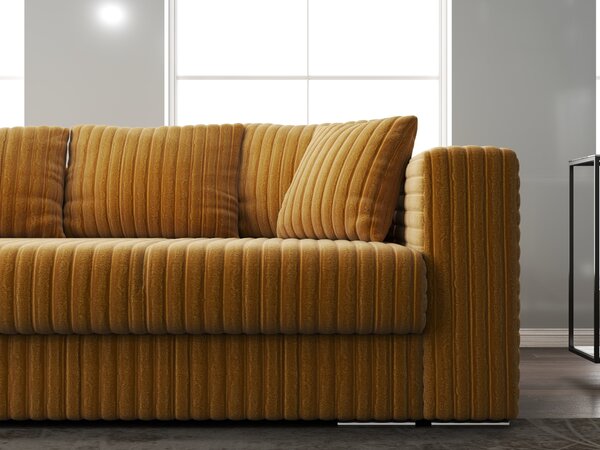 Canapea extensibilă dumonde cu ladă de depozitare Gloria Ambience Mustar 240x100 cm