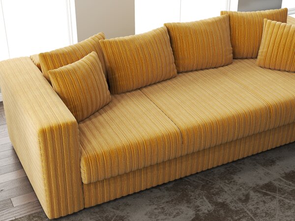 Canapea extensibilă dumonde cu ladă de depozitare Gloria Ambience Mustar 240x100 cm
