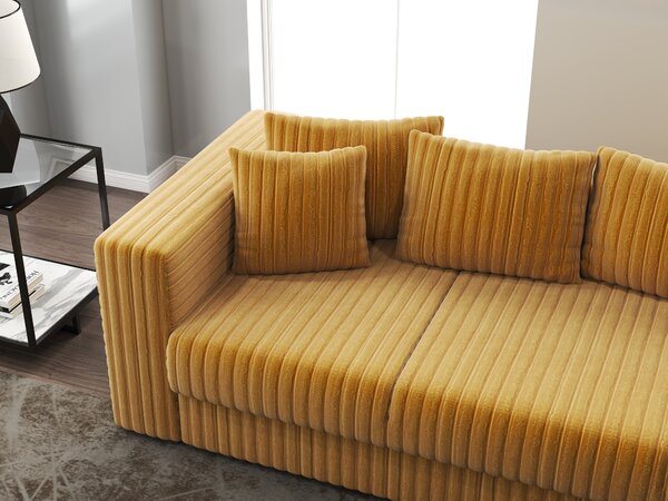 Canapea extensibilă dumonde cu ladă de depozitare Gloria Ambience Mustar 240x100 cm