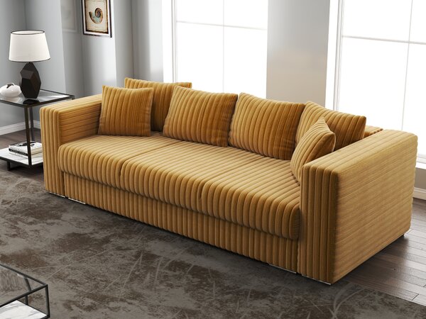 Canapea extensibilă dumonde cu ladă de depozitare Gloria Ambience Mustar 240x100 cm