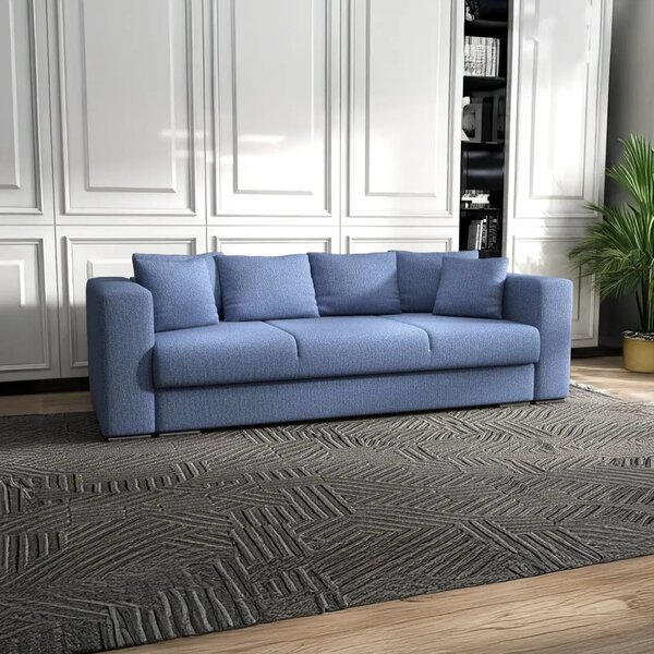 Canapea extensibilă dumonde cu ladă de depozitare Gloria Enjoy Blue 240x100 cm