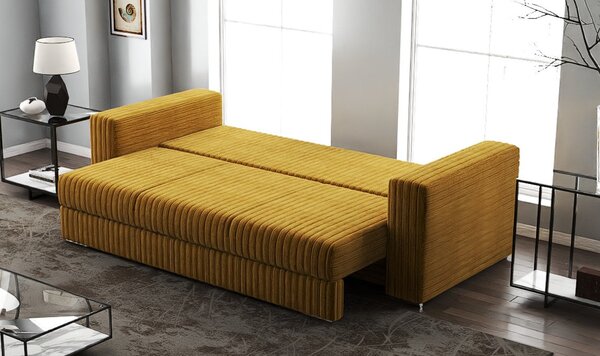 Canapea extensibilă dumonde cu ladă de depozitare Gloria Ambience Mustar 240x100 cm