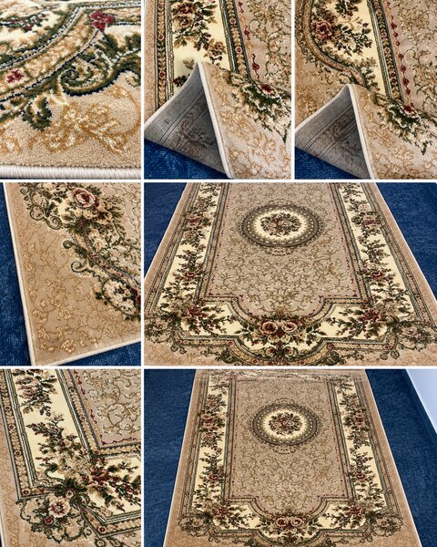 Covor Clasic Sufragerie, Model Lotos 571 110, Bej Dreptunghi, 50x80