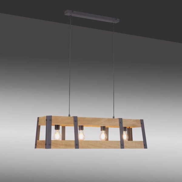 Leuchten Direkt 15721-79 - Lustră pe cablu CRATE 4xE27/60W/230V