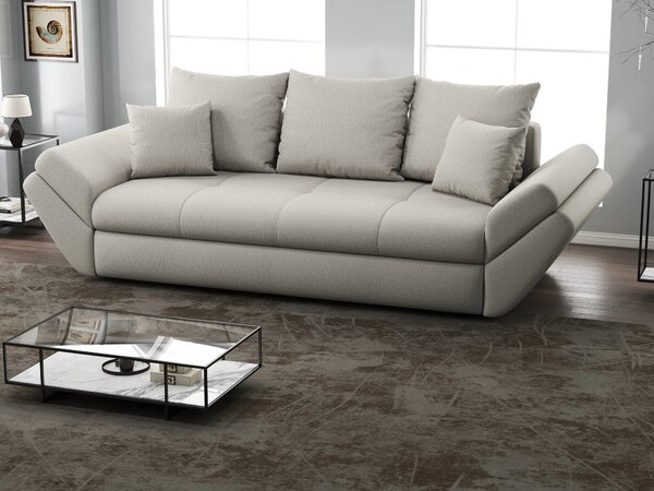 Canapea extensibilă dumonde cu ladă de depozitare si sezut confortabil din spuma high-density, Loana Enjoy Bej 250x100 cm