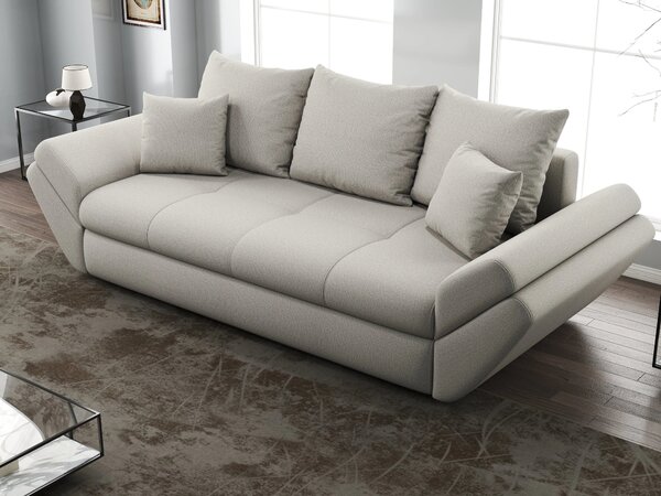 Canapea extensibilă dumonde cu ladă de depozitare si sezut confortabil din spuma high-density, Loana Enjoy Bej 250x100 cm