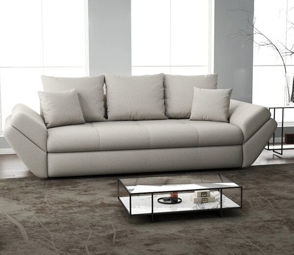 Canapea extensibilă dumonde cu ladă de depozitare si sezut confortabil din spuma high-density, Loana Enjoy Bej 250x100 cm