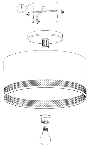 Eglo 99272 - Plafonieră ESTEPERRA 1xE27/40W/230V