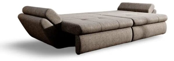 Canapea extensibilă dumonde cu ladă de depozitare si sezut confortabil din spuma high-density, Loana Enjoy Kaki 300x100 cm