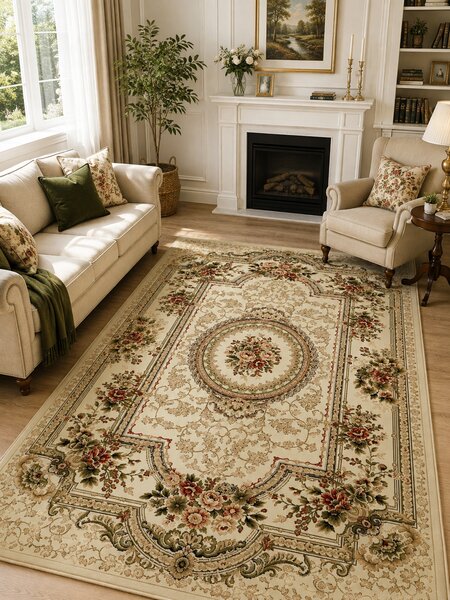 Model 571 100, Covor Sufragerie Dormitor, Crem Bej 200x300