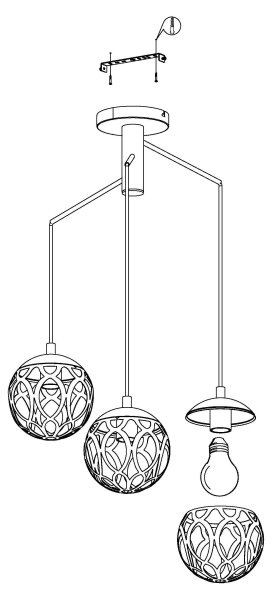 Eglo 99073 - Lustră pe cablu MIRTAZZA 3xE27/60W/230V