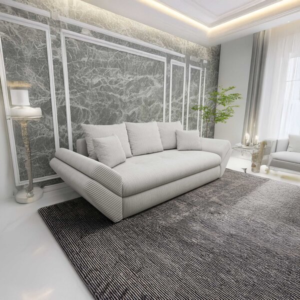 Canapea extensibilă dumonde cu ladă de depozitare Loana Zoom Cream 250x100 cm