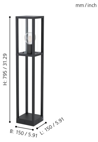 Eglo 98715 - Lampă exterior CASCINETTA 1xE27/40W/230V IP54
