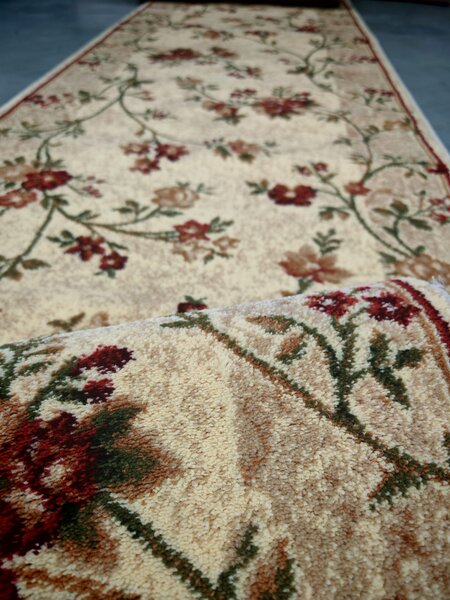 Traversa Hol, Model 551 100, Festonata la capete, Latime 60 cm, Crem Crem, Dreptunghi, 60 x 300