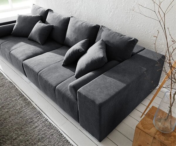Canapea extensibilă dumonde cu ladă de depozitare Marbela Enjoy Graphite XXL 295x120 cm