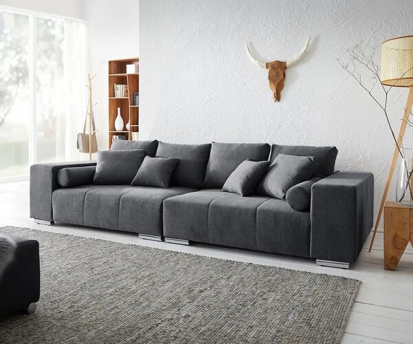 Canapea extensibilă dumonde cu ladă de depozitare Marbela Enjoy Graphite XXL 295x120 cm