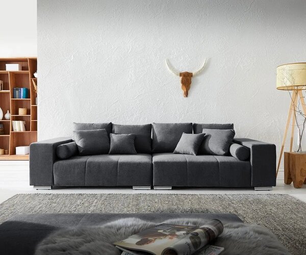 Canapea extensibilă dumonde cu ladă de depozitare Marbela Enjoy Graphite XXL 295x120 cm