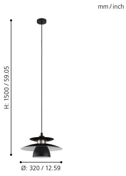 Eglo 98735 - Lustră pe cablu BRENDA 1xE27/40W/230V