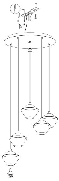 Eglo 98683 - Candelabru LED PERPIGO suspendat pe cablu, 5xGU10/5W/230V