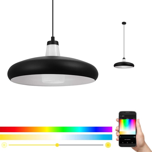 Lustră LED RGB pe cablu dimabilă TABANERA-C 1xE27/9W/230V Eglo 99032