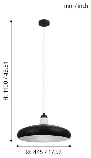 Lustră LED RGB pe cablu dimabilă TABANERA-C 1xE27/9W/230V Eglo 99032