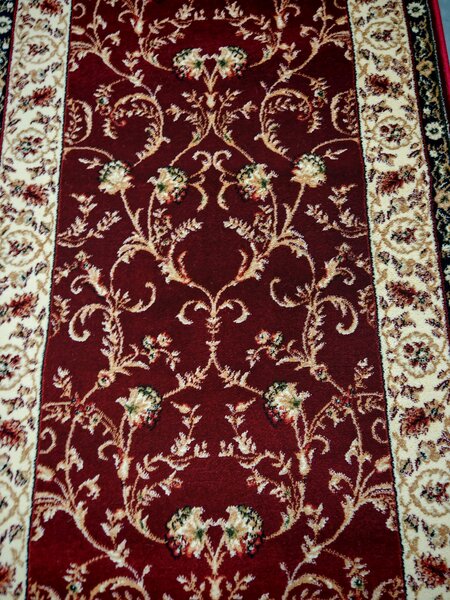 Traversa Hol, Model Lotos 523 210, Festonata Latime 100 cm, Rosu Dreptunghi, 100 x 400