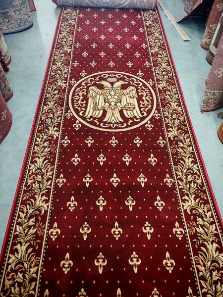 Mochetă Biserică Roșu Grena 15032 210, Lățime 1.2 m, Festonată, Lungime la Alegere Rosu, Dreptunghi, 1.2 x 4 m