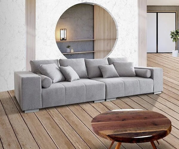 Canapea extensibilă dumonde cu ladă de depozitare Marbela Enjoy Silver XXL 295x120 cm