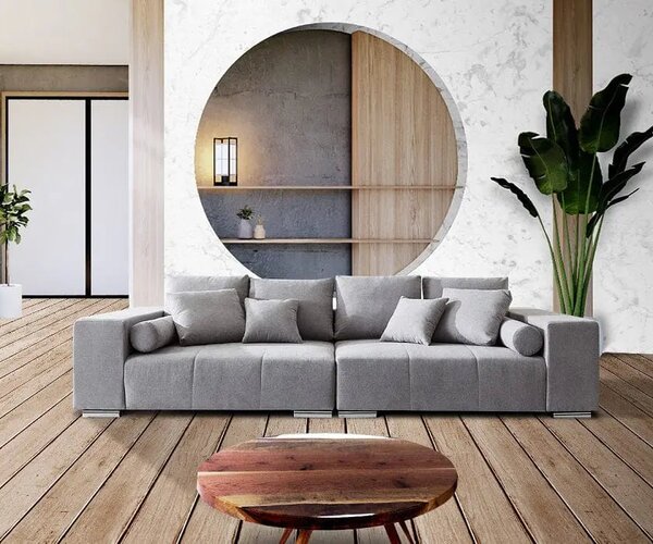 Canapea extensibilă dumonde cu ladă de depozitare Marbela Enjoy Silver XXL 295x120 cm