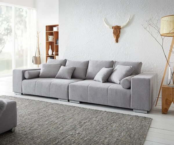 Canapea extensibilă dumonde cu ladă de depozitare Marbela Enjoy Silver XXL 295x120 cm