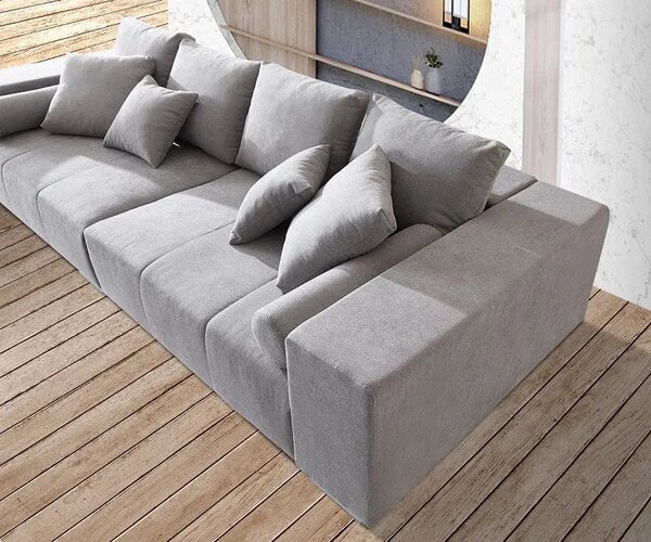 Canapea extensibilă dumonde cu ladă de depozitare Marbela Enjoy Silver XXL 295x120 cm