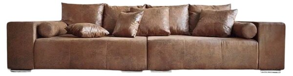 Canapea extensibilă dumonde cu ladă de depozitare si sezut confortabil din spuma high-density, Marbela Madagaskar Brown XXL 295x120 cm