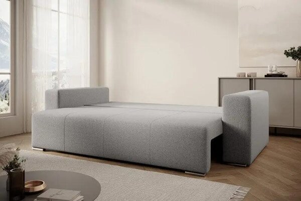 Canapea extensibilă dumonde cu ladă de depozitare si sezut confortabil din spuma high-density, Marbela New Grey 245x100 cm