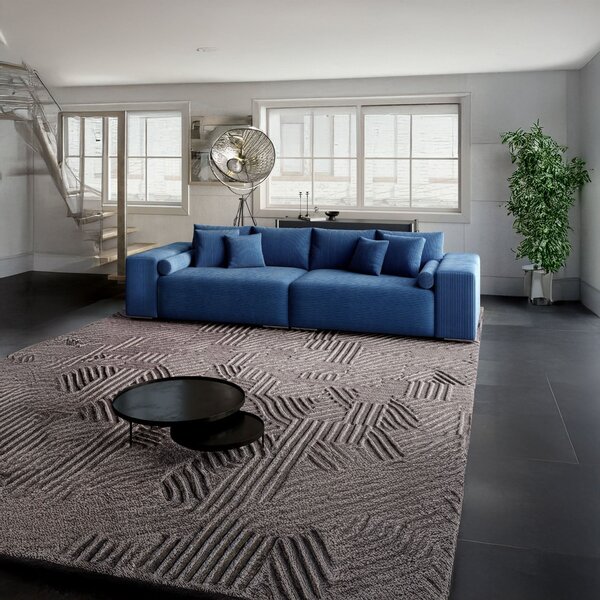 Canapea extensibilă dumonde cu ladă de depozitare si sezut confortabil din spuma high-density, Marbela Zoom Blue XXL 295x120 cm