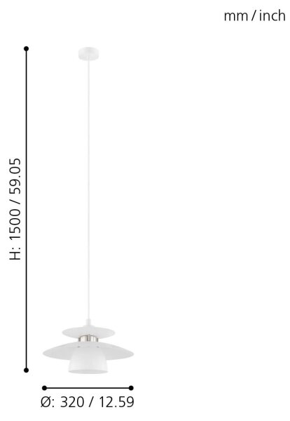 Eglo 98734 - Lustră pe cablu BRENDA 1xE27/40W/230V