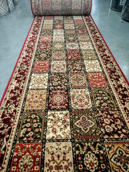 Model Timbre 1518 120, Traversa Hol Festonata, Latime 60 cm, Rosu Rosu, Dreptunghi, 60 x 700