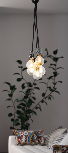Eglo 43314 - Candelabru suspendat pe cablu COULSDON, 5 x E27, 10 W, 230 V