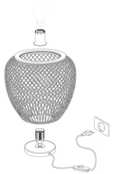 Eglo 43263 - Lampă de masă DEMBLEBY 1xE27/40W/230V