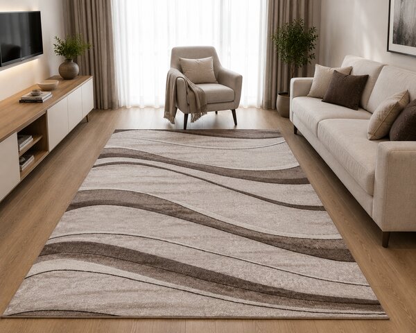 Covor Sufragerie Dormitor, Model 13001 120, Bej Maro Bej, 160x230
