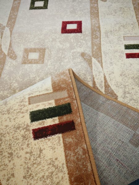 Traversa Hol, Model Lotos 579 110, Festonata la capete, Latime 60 cm, Crem Bej Dreptunghi, 60 x 500