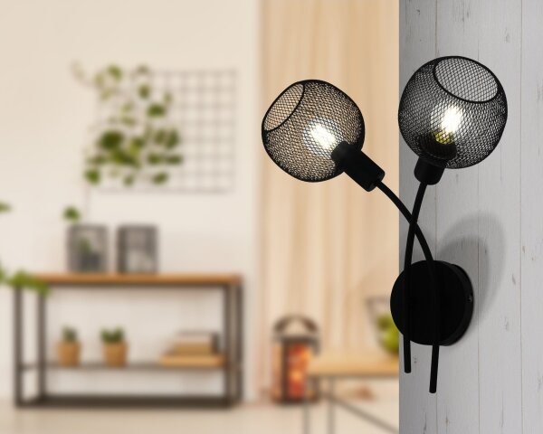 Eglo 43375 - Aplică perete WRINGTON 1 2xE14/40W/230V