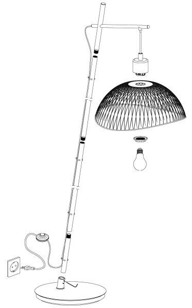 Eglo 43307 - Lampadar POMPEYA 1xE27/60W/230V
