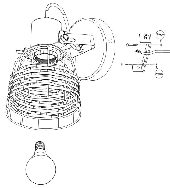 Eglo 43324 - Lampă spot ANWICK 1xE27/40W/230V