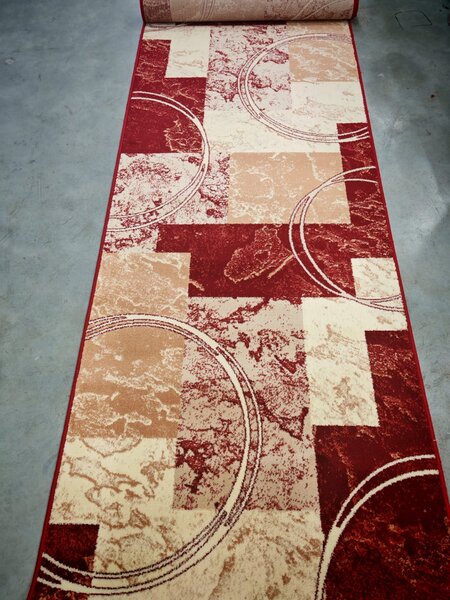 Traversa Hol, Model 15001 210, Festonata, Rosu, Latime 80 cm Dreptunghi, 80 x 300